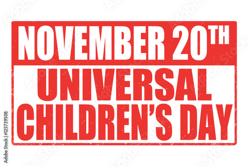 Universal Children s Day sign or stamp