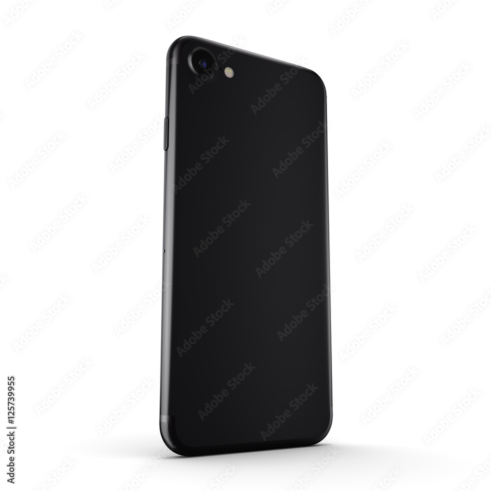 3D rendering black matt smart phone with black screen 3D rendering black matt smart phone with black screen