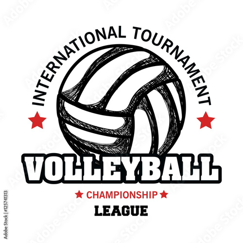 volleyball sport ball emblem vector illustration design
