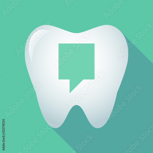 Long shadow tooth icon with a tooltip