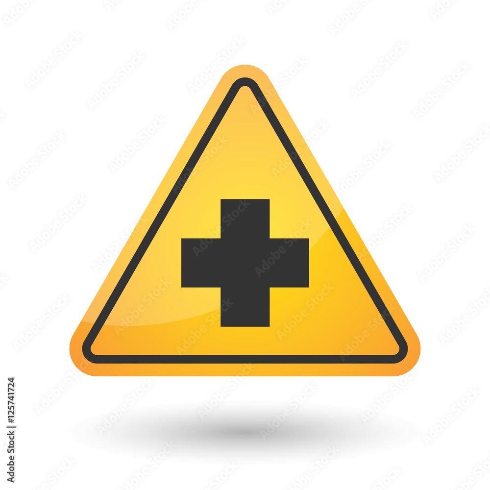 Fototapeta premium Isolated danger signal icon with a pharmacy sign