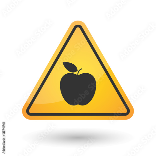 Isolated danger signal icon with an apple