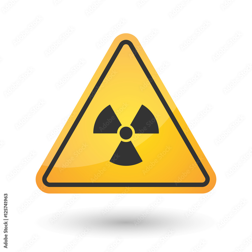 Isolated danger signal icon with a radio activity sign