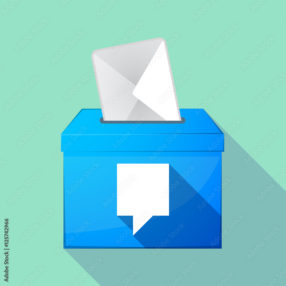 Long shadow coloured ballot box icon with a tooltip Long shadow coloured ballot box icon with a tooltip