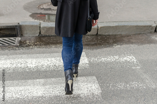 Young woman walking