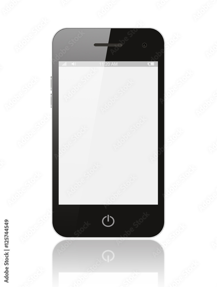 Smart phone with blank screen isolated on white background Smart phone with blank screen isolated on white background