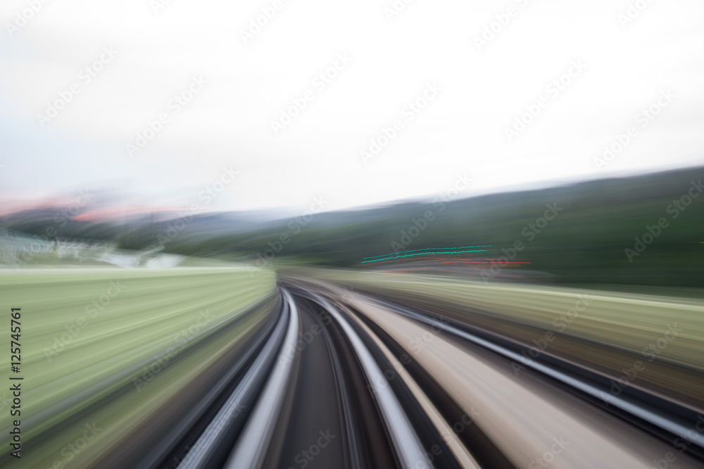 Speed motion in urban highway road tunnel