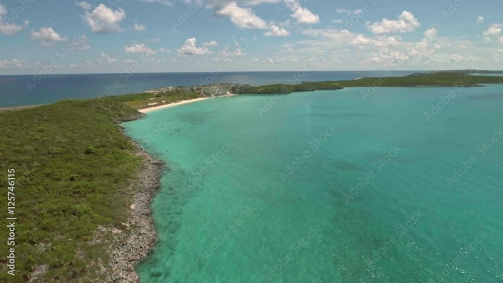 Aerial view of uninhabited Bahamas islands Aerial view of uninhabited Bahamas islands
