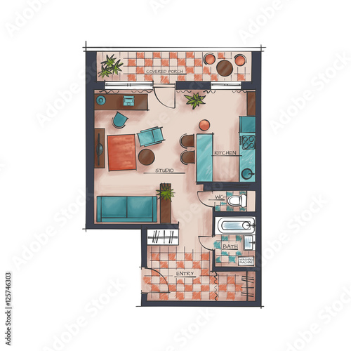 Architectural Color Floor Plan