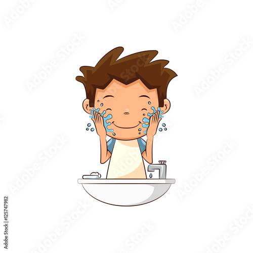 Child washing face