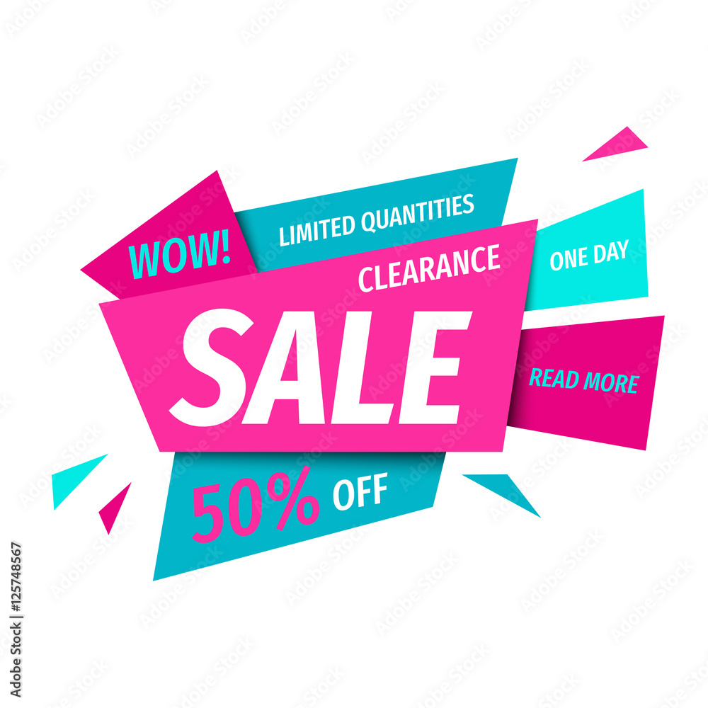 Clearance sale banner template in modern geometric  style.