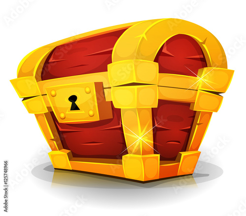Cartoon Treasure Chest For Game Ui