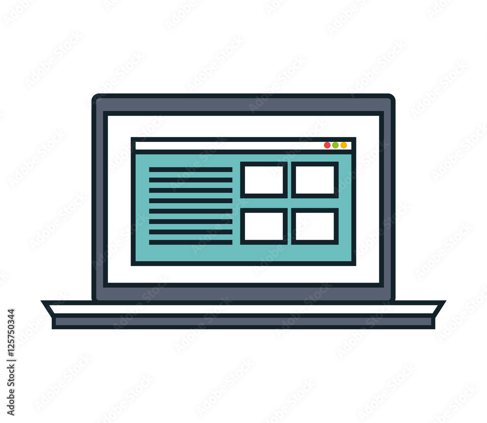 laptop computer device isolated icon vector illustration design