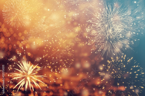 Abstract holiday background with fireworks