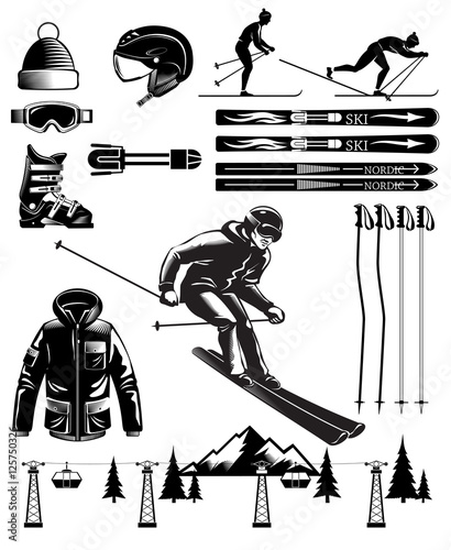 Nordic Skiing Vintage Elements