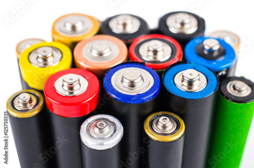 Batteries on a white background