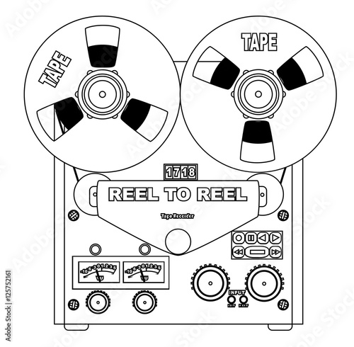 Reel To Reel Line Drawing
