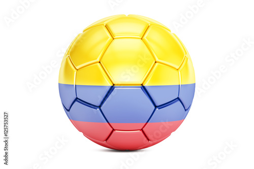 soccer ball with flag of  Columbia  3D rendering