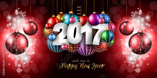 2017 Happy New Year Background for your Seasonal Flyers