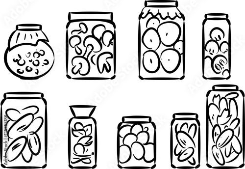 Sketch of preserved vegetables