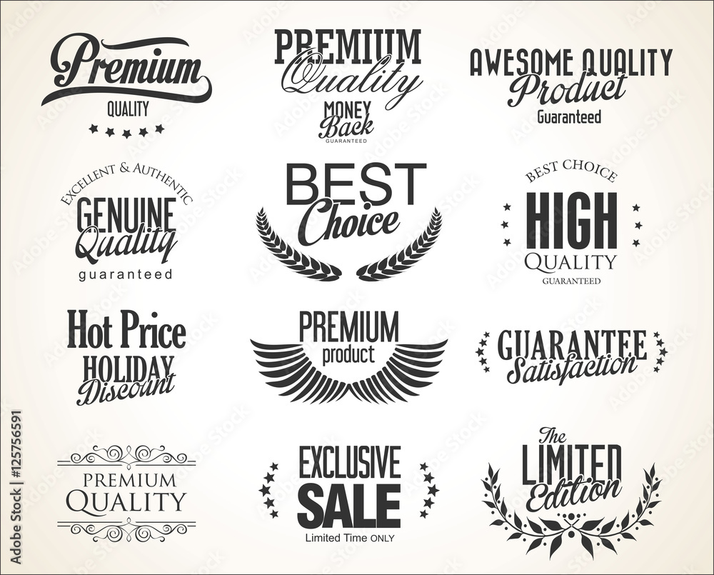 Retro Typography premium quality badge design