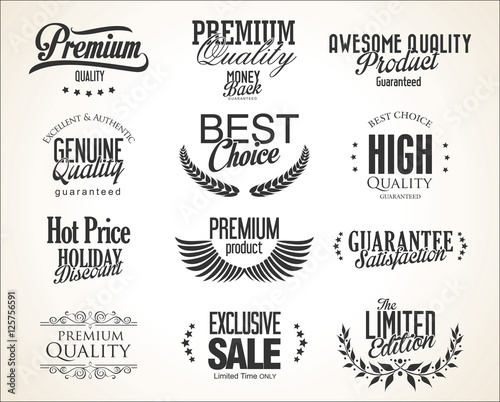 Retro Typography premium quality badge design