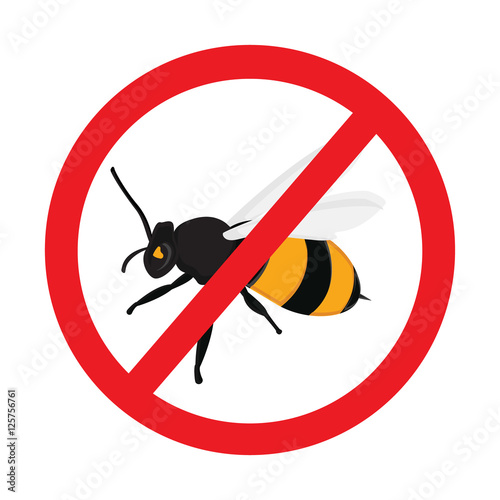 Warning sign bee