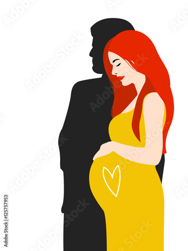 future parents, pair, expectant mother, silhouettes