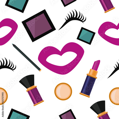 make-up pattern flat style powder shadows pomade lips eye-lashes