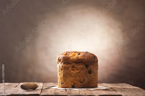 Homemade Panettone. Tradidional Italian Christmas Cake photo