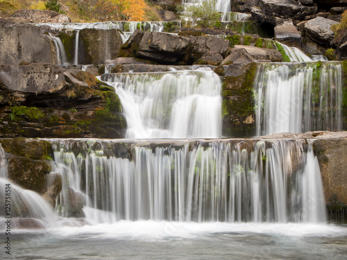 Detail of waterfalls in autumn