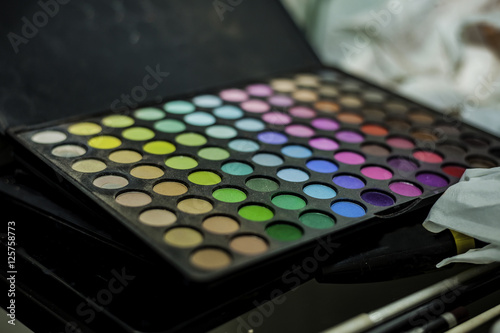 Make up colorful eyeshadow and lip gloss palette