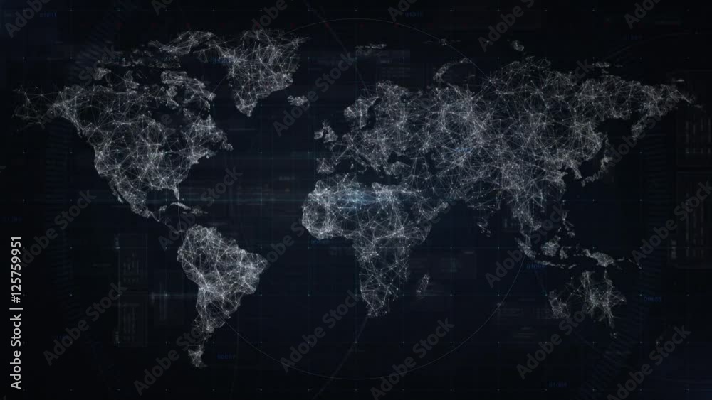 Map connections concept loop -  hud background