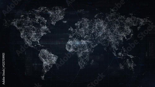 Map connections concept loop -  hud background
