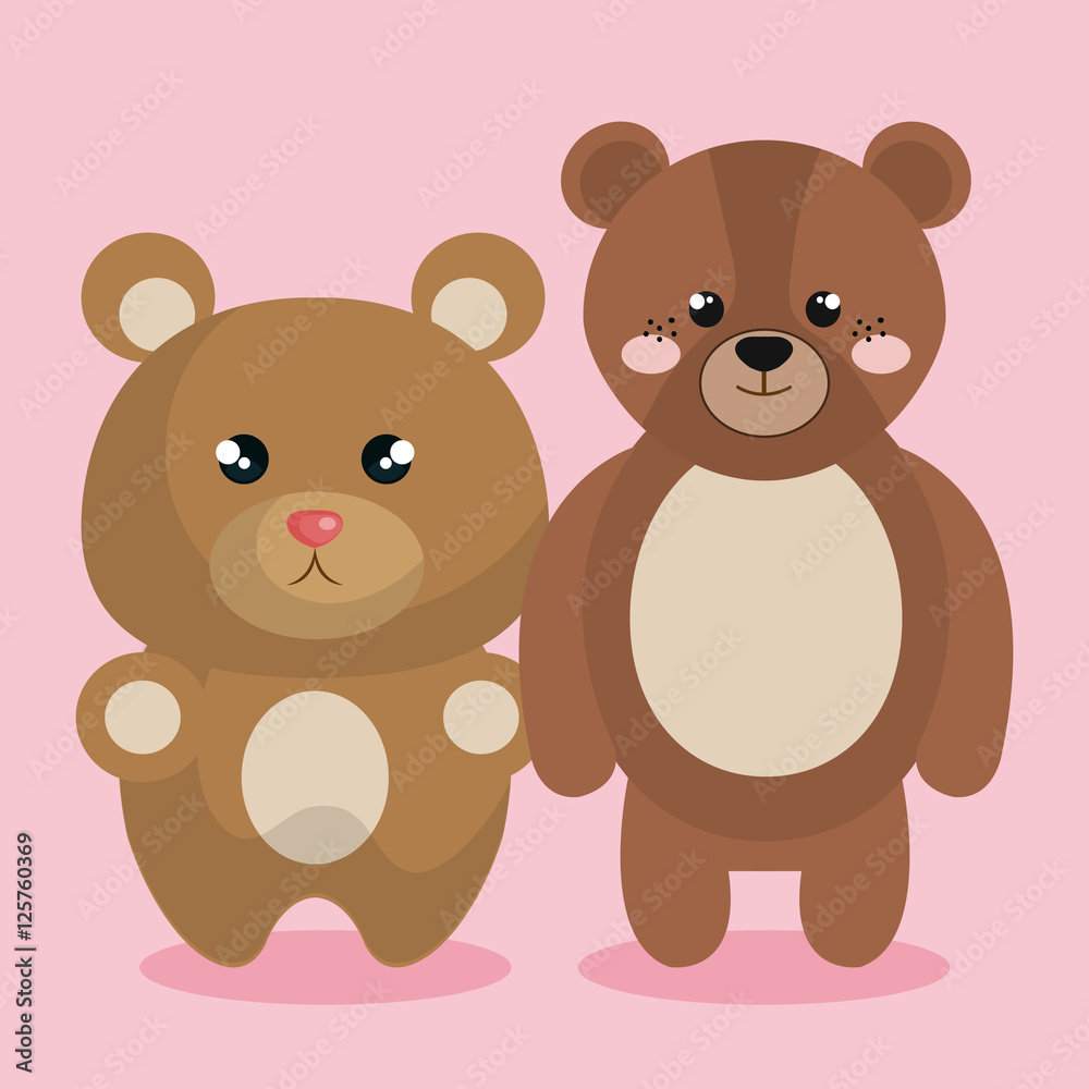 cute couple stuffed animals vector illustration design cute couple stuffed animals vector illustration design