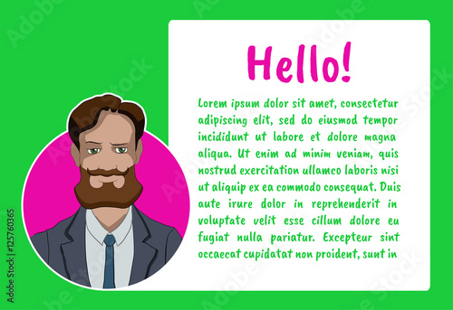 Vector illustration character with bubble talk