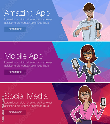 Web banners or headers vector illustration