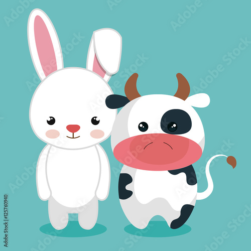 cute couple stuffed animals vector illustration design