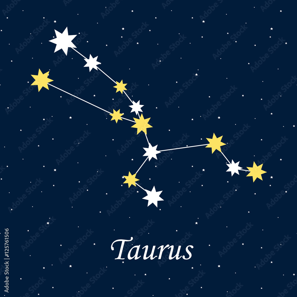 constellation Taurus zodiac horoscope astrology stars night illu