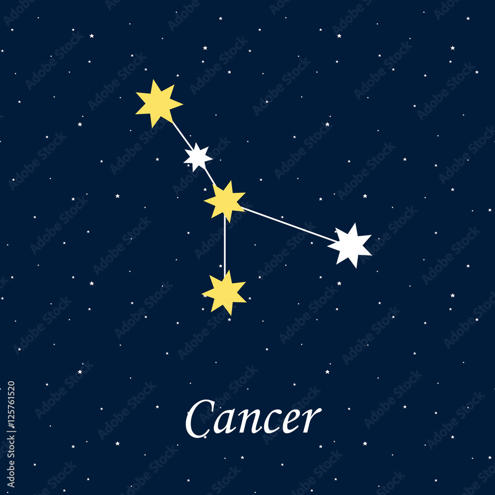 constellation Cancer zodiac horoscope astrology stars night illu