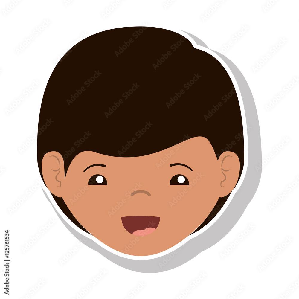cartoon boy smiling and wearing casual clothes icon over white background. happy kid. vector illustration cartoon boy smiling and wearing casual clothes icon over white background. happy kid. vector illustration