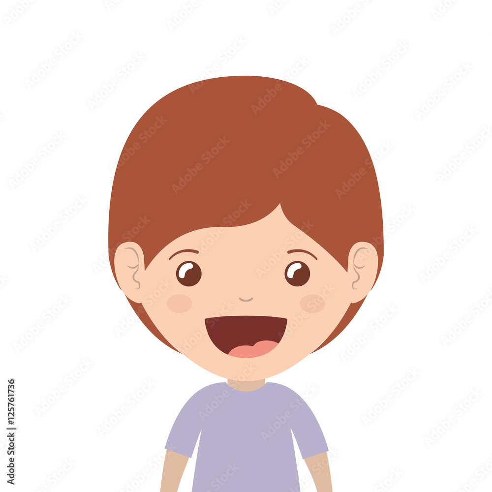 cartoon boy smiling and wearing casual clothes icon over white background. happy kid. vector illustration cartoon boy smiling and wearing casual clothes icon over white background. happy kid. vector illustration