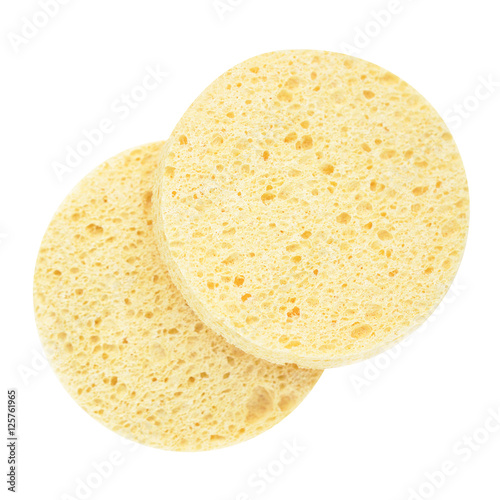 Foto Cosmetic sponge for cleaning face isolate (clipping path)
