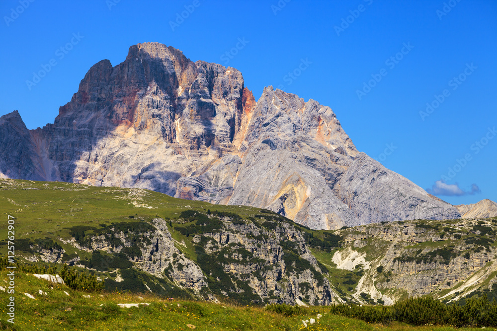 Beautiful landscape on the way from Misurina to Tre Cime di Lavaredo in Dolomites. Mountains in Northern Italy Beautiful landscape on the way from Misurina to Tre Cime di Lavaredo in Dolomites. Mountains in Northern Italy