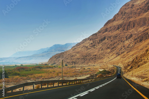 Road with a beautiful view on mountains