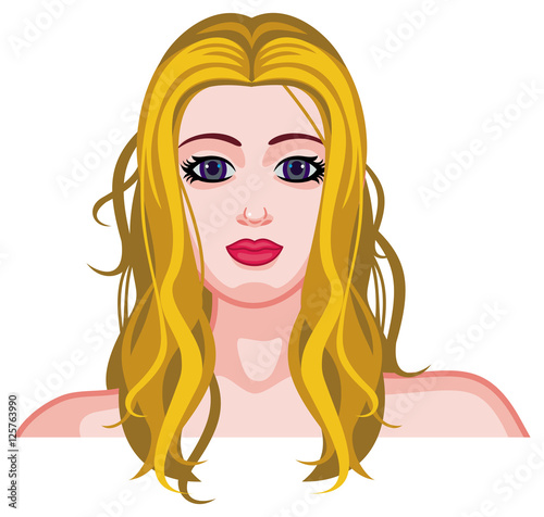 Young girl with long blond hair.