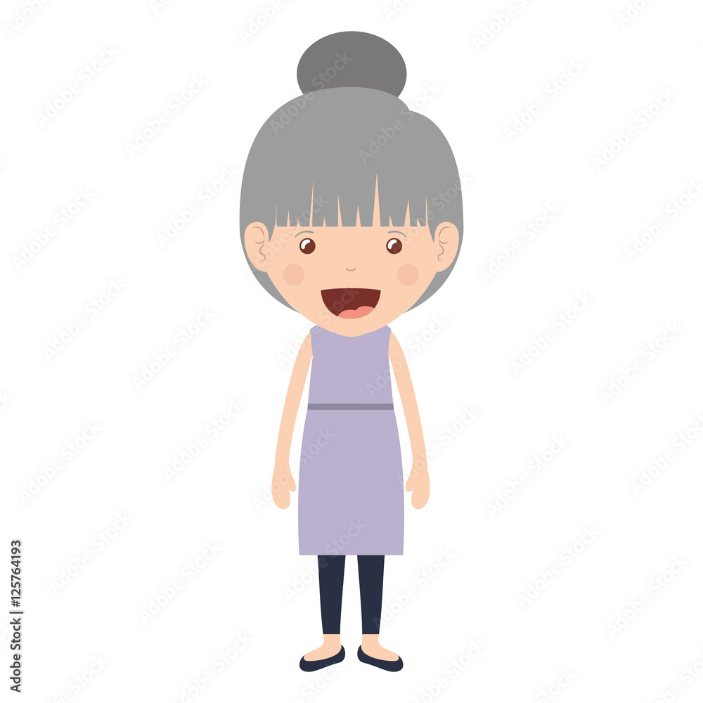 cartoon happy old woman wearing beautiful dress icon over white background. colorful design vector illustration cartoon happy old woman wearing beautiful dress icon over white background. colorful design vector illustration