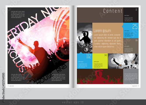 Design layout for magazine or brochure, vector