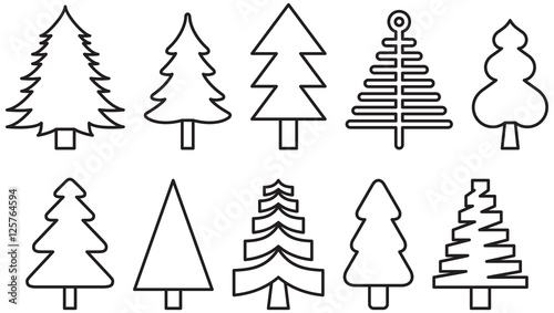 CHRISTMAS TREES outline icons