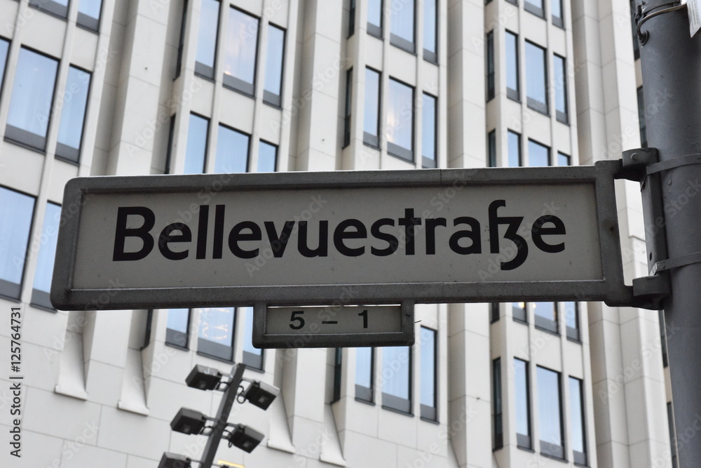 Straßenschild Bellevuestraße Straßenschild Bellevuestraße